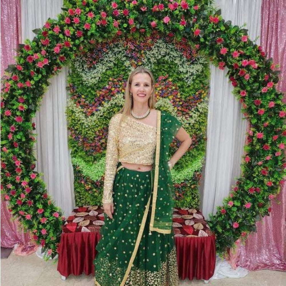Green and Gold Embellished Lehenga Choli